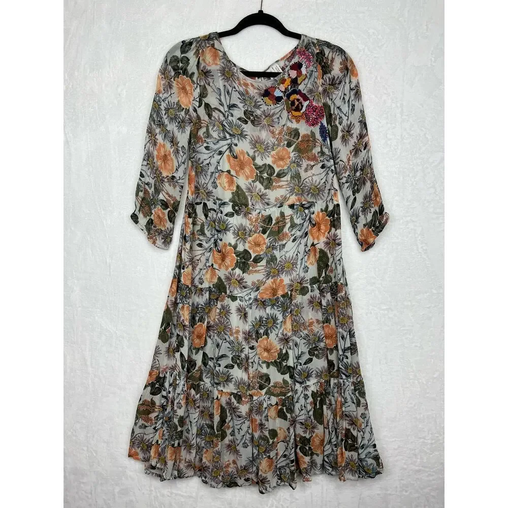 Anthropologie Floral Midi Dress - Multicolor - Picture 2 of 15